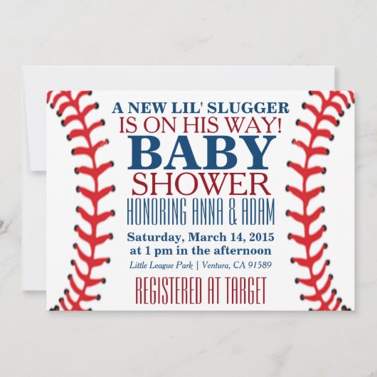 Alle Star Baseball Baby Shower Invitaties Kaart (Voorkant)