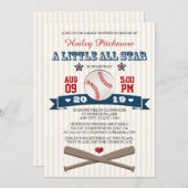 ALLE STAR BASEBALL BABY SHOWER INVITATION KAART (Voorkant / Achterkant)