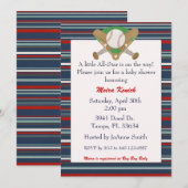 Alle Star baseball baby shower-uitnodiging Kaart (Voorkant / Achterkant)