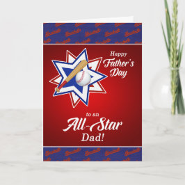 Alle Star Dad Baseball Sports Theren Vaderdag Kaart