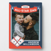 Alle Star Dad Custom Baseball Card Photo Keepomwil Fotoplaat (voorkant)