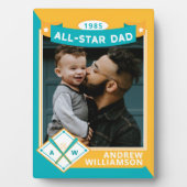 Alle Star Dad Custom Baseball Card Photo Keepomwil Fotoplaat (voorkant)