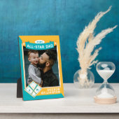 Alle Star Dad Custom Baseball Card Photo Keepomwil Fotoplaat (Zijkant)