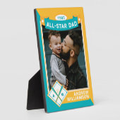Alle Star Dad Custom Baseball Card Photo Keepomwil Fotoplaat (Zijkant)