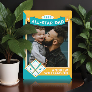 Alle Star Dad Custom Baseball Card Photo Keepomwil Fotoplaat
