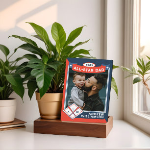 Alle Star Dad Custom Baseball Card Photo Keepomwil Fotoplaat