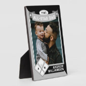 Alle Star Dad Custom Baseball Card Photo Keepomwil Fotoplaat (Zijkant)