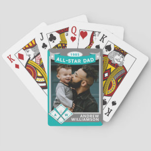 Alle Star Dad Custom Baseball Card Photo Keepomwil Pokerkaarten