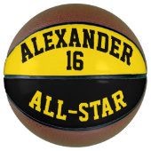 Alle Star Dayglow Yellow en Black Basketbal (Voorkant)