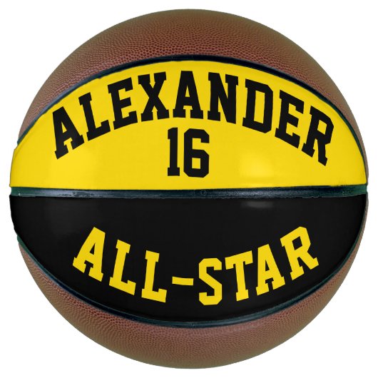 Alle Star Dayglow Yellow en Black Basketbal (Voorkant)
