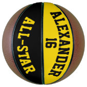 Alle Star Dayglow Yellow en Black Basketbal (Verticaal)