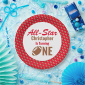 Alle Star-Football 1ste verjaardag Papieren Bordje (Feest)