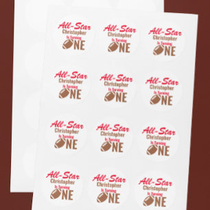 Alle Star-Football 1ste verjaardag Ronde Sticker