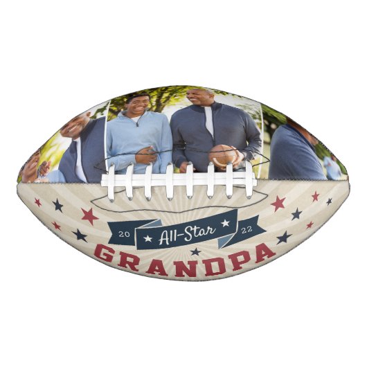 Alle Star Grandpa | Aangepaste foto American Football (Voorkant)