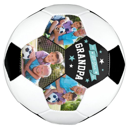 Alle Star Grandpa | Aangepaste foto op opa Voetbal (Gedraaid)