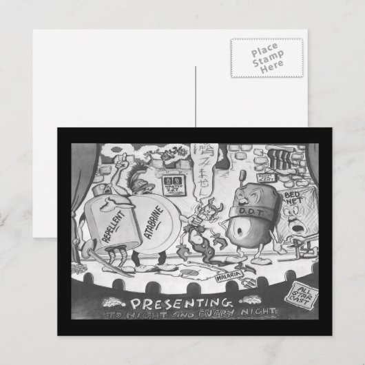 Alle Star Mosquito Repellent Cast Briefkaart (Voorkant / Achterkant)