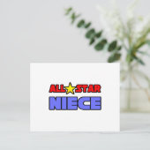 Alle Star Niece Briefkaart (Staand voorkant)