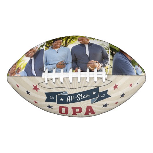 Alle Star Opa | Aangepaste foto op opa American Football (Voorkant)