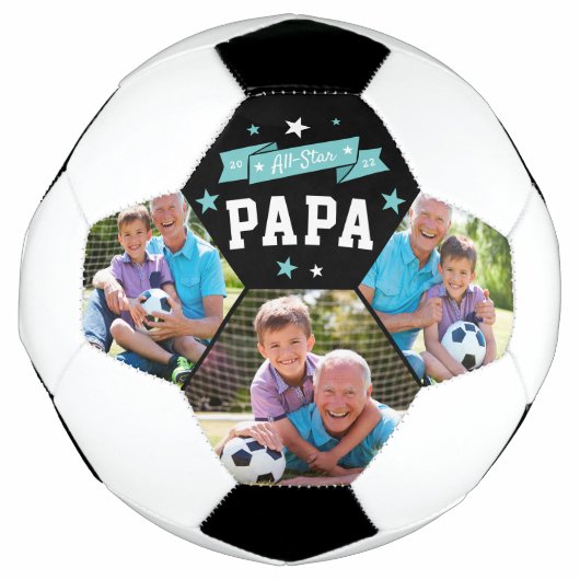 Alle Star Papa's | Aangepaste foto op opa Voetbal (Voorkant)