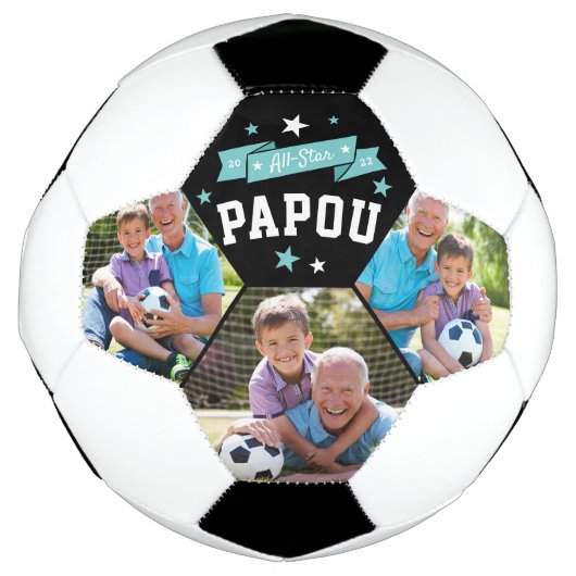 Alle Star Papou | Aangepaste foto op opa Voetbal (Voorkant)