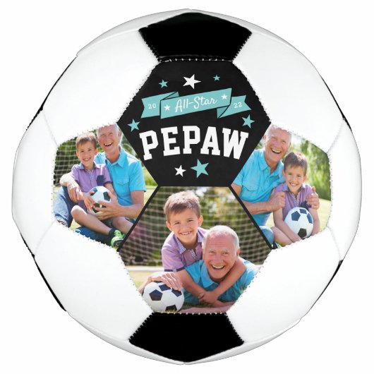 Alle Star Pepaw | Aangepaste foto op opa Voetbal (Voorkant)
