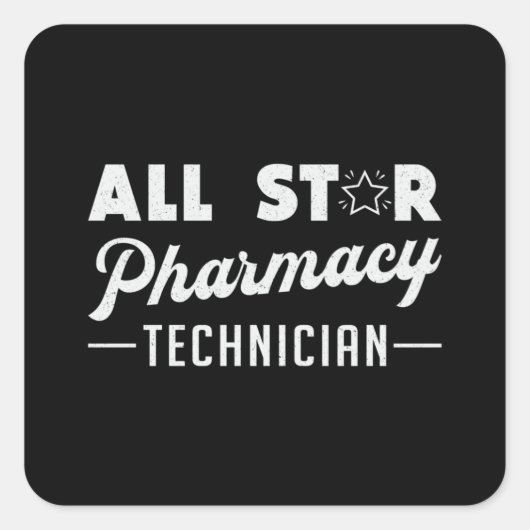 Alle Star Pharmacy Technical Medicinal Vierkante Sticker (Voorkant)