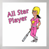 Alle Star Player - Meisje Poster (Voorkant)