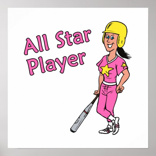 Alle Star Player - Meisje Poster (Voorkant)