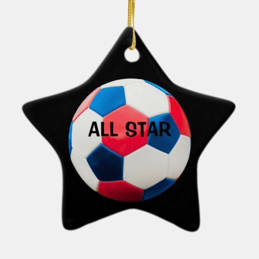 Alle Star Soccer Star Keramisch Ornament (Achterkant)
