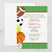 Alle Star Sport Baby shower Uitnodiging (Voorkant / Achterkant)