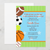 Alle Star Sport Baby shower Uitnodiging (Voorkant / Achterkant)