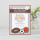 Alle Star Sport Baby shower Uitnodiging (Staand voorkant)