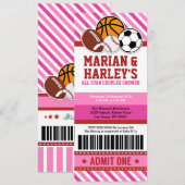 Alle Star Sport Couples Baby shower Uitnodiging (Voorkant / Achterkant)