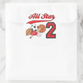 Alle Star Sports 2e verjaardag Ronde Sticker (Tas)