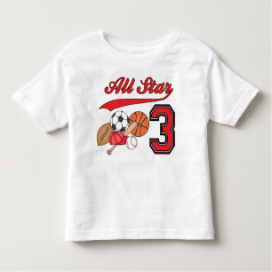 Alle Star Sports 3rd Birthday Kinder Shirts
