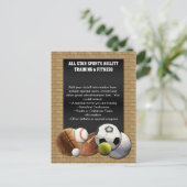 Alle Star Sports Balls met Brick Wall Briefkaart (Staand voorkant)