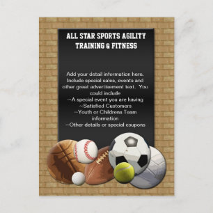 Alle Star Sports Balls met Brick Wall Briefkaart