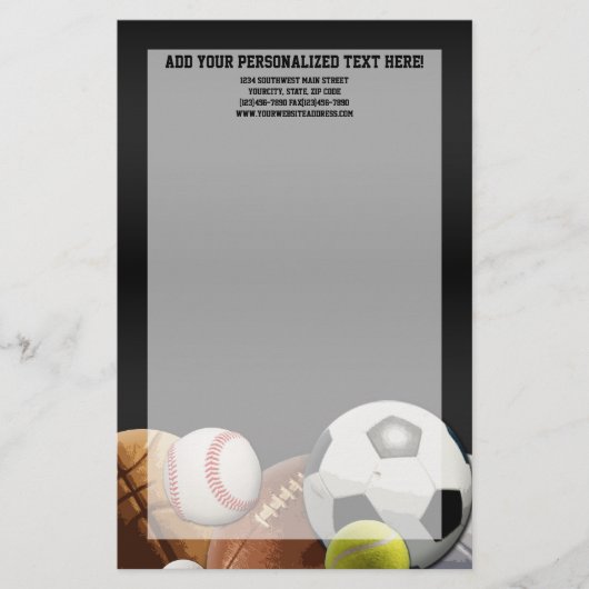 Alle Star Sports Balls met Brick Wall Briefpapier (Voorkant)