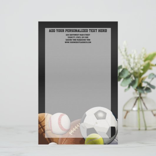 Alle Star Sports Balls met Brick Wall Briefpapier (Staand voorkant)