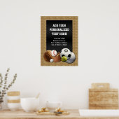 Alle Star Sports Balls met Brick Wall Sign Poster (Keuken)