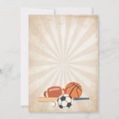 Alle Star Sports Boy Baby shower Uitnodiging (Achterkant)