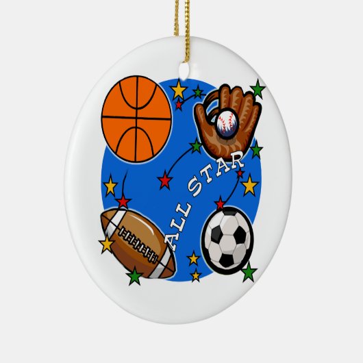 Alle Star Sports Tshirts en cadeaus Keramisch Ornament (Rechts)