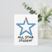Alle Star Student Briefkaart (Staand voorkant)