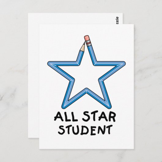 Alle Star Student Briefkaart (Voorkant / Achterkant)