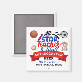Alle Star Teacher Appreciance Week School Name Magneet (Voorkant / Achterkant)