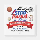 Alle Star Teacher Appreciance Week School Name Magneet (Voorkant)