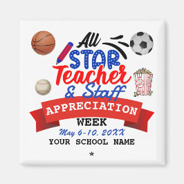 Alle Star Teacher Appreciance Week School Name Magneet