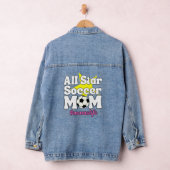 Alle Star Voetbal Moeder Grappig Voetbal Moeder Denim Jacket (Hangar)