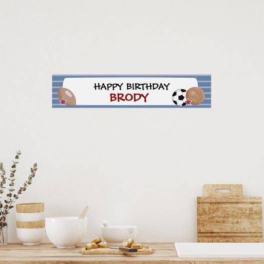 ALLE STARS-poorten op zaterdag of Baby shower bann Poster (Keuken)