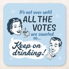 Alle stemmen tellen | Papieren Onderzetter | Retro